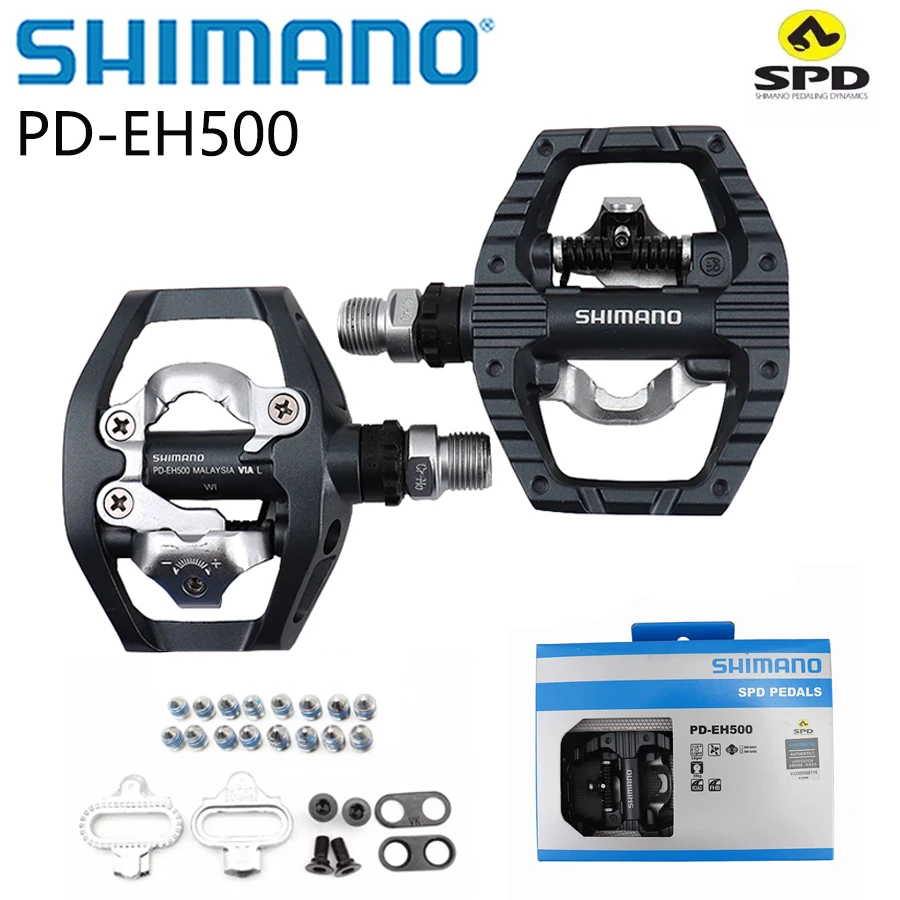 

SHIMANO PD EH500 Dual-Sided Platform / Clipless SPD Pedals with Cleat SM-SH56 Original parts Bike Pedals for mtb bike