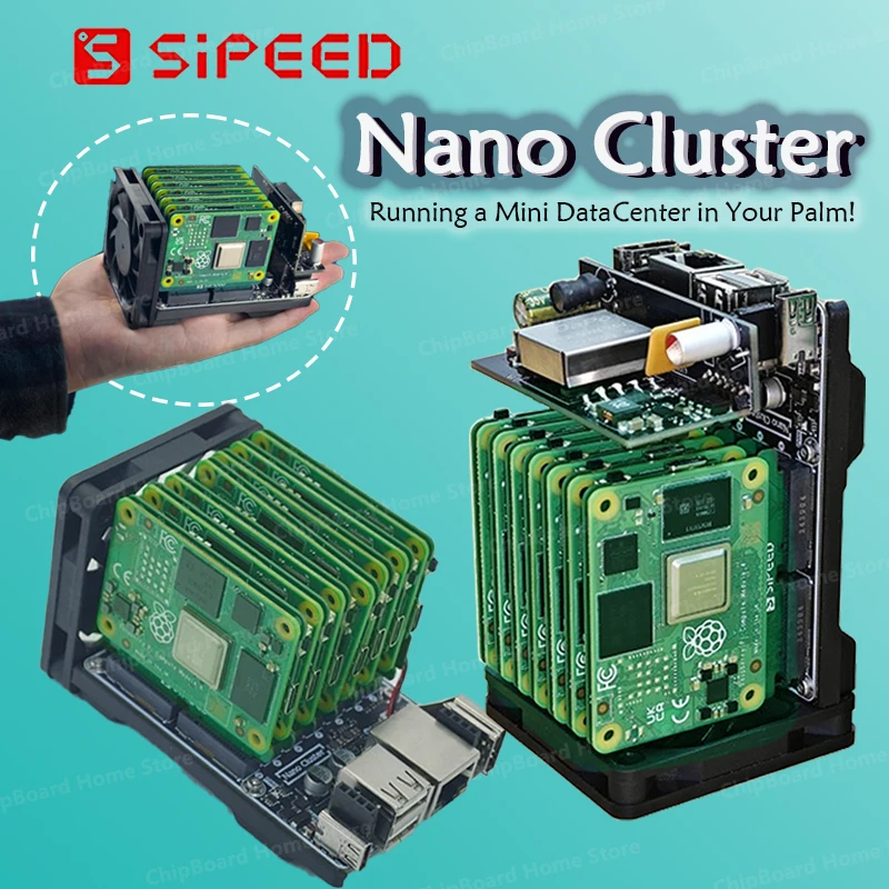 مجموعة Sipeed NanoCluster Mini DataCenter لـ Raspberry Pi CM4/ Raspberry Pi CM5/ Computer /LM3H /M4N لوحة مدمجة بأسعار معقولة