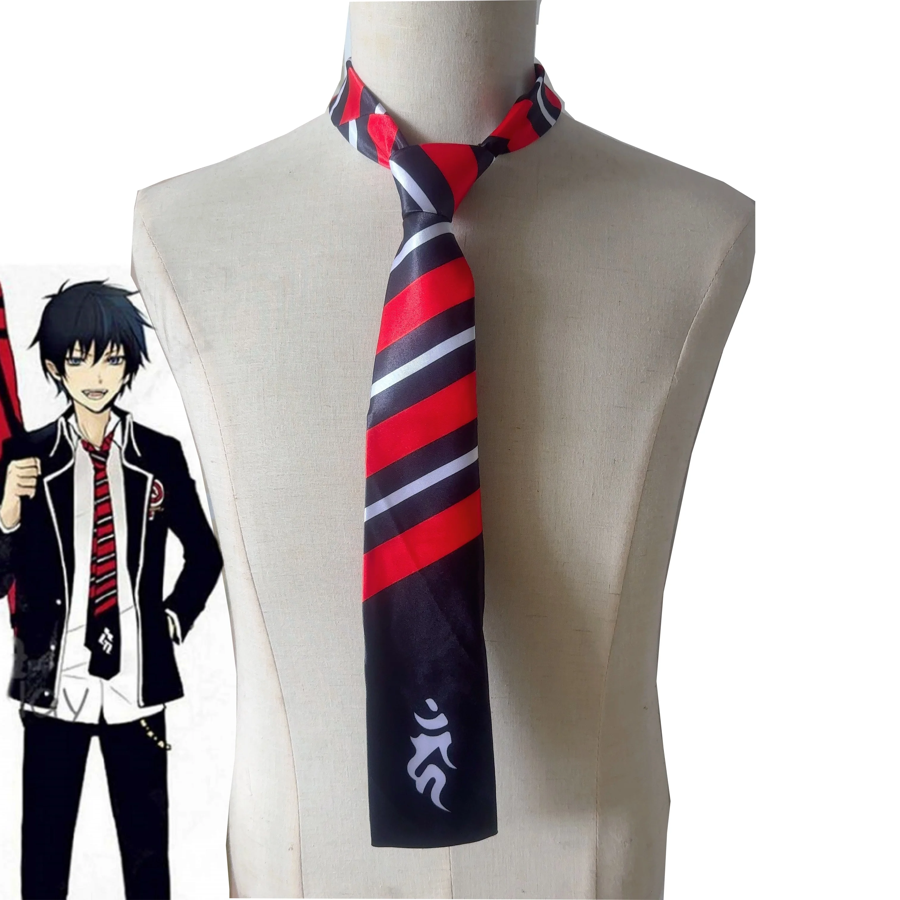 Anime Cosplay Necktie Blue Flame Character Rin Okumura Uniform Tie Costume Prop