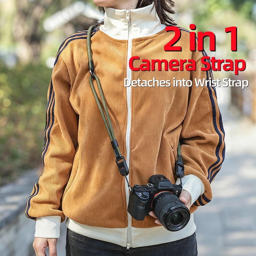 2-in-1 Kameragurt mit Schnellverschluss Schulter- und Handgurt für Canon R50 Nikon Z30 Sony A7M4 ZVE10 Fuji XT5 XT50 Zubehör