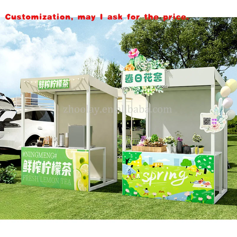

custom.Market Booth Stall Outdoor Cake Sweets Kiosk Food Snack Shed Mobile Community Book Toy Sales Shop
