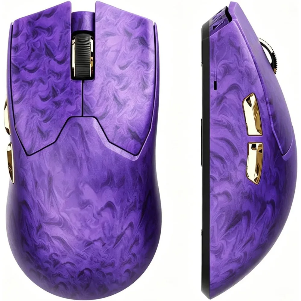 Carbon Fiber Shell Wireless Gaming Mouse with 42000 DPI, Ergonomic 52g Lightweight, 8k Polling Dual-Mode, Up to 300 Hr Battery