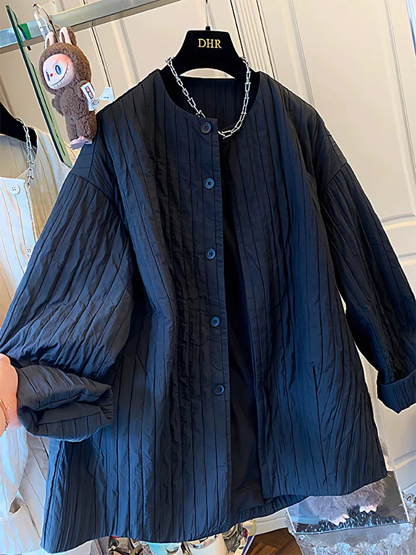 

Новая осенне-зимняя свободная куртка унисекс больших размеров с круглым вырезом, хлопковое пальто средней длины, повседневная утепленная ветровка для мужчин и женщин