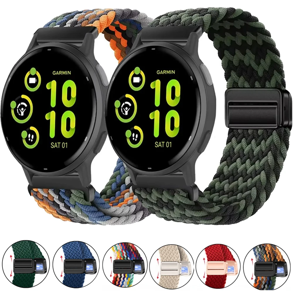 Нейлоновый ремешок для спортивного браслета Garmin Venu 3 2/Vivomove Trend/Vivoactive 5 6, 20 мм 22 мм Garmin Forerunner 965 265 55 955 Band