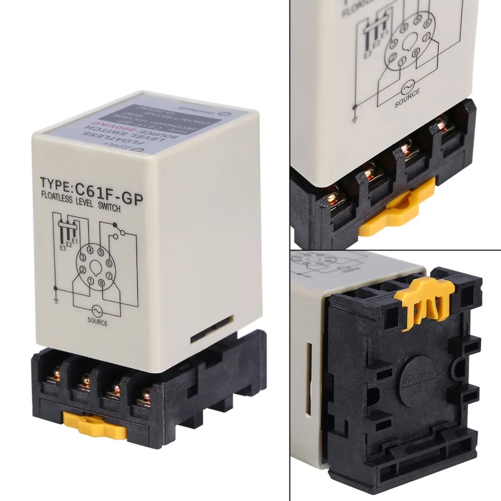 AC110V Floatless Level Switch Flame Retardant Shell 50/60Hz Liquid Level Controller With Base Environmental Grade