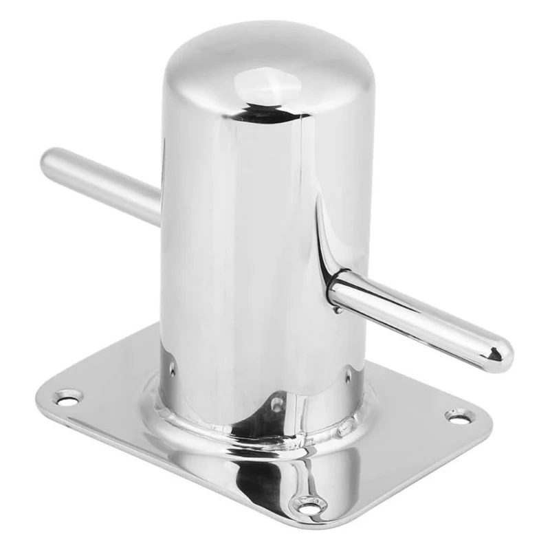 Heavy Duty Stainless Steel Marine Bollard Secure Single Crossing Design Accessories for Yachts Secure Mooring 120mmx90mm