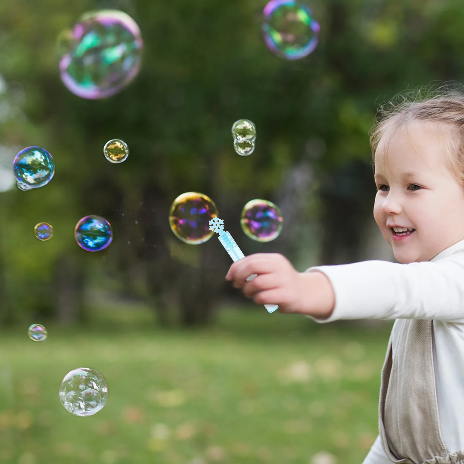 48pcs Heart-Shaped Refillable Bubble Wands for Parties, Birthday, Wedding, Outdoor Fun – Safe PS Material