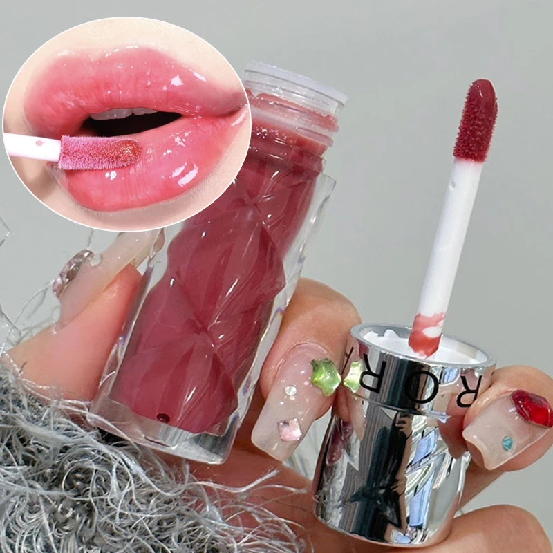 Water Licht Nude Roze Lipgloss Blijvende Waterdichte Spiegel Glas Thee Rode Lippenstift Niet Gemakkelijk Te Vervagen Lip Glazuur Lippen Make-Up Cosmetisch