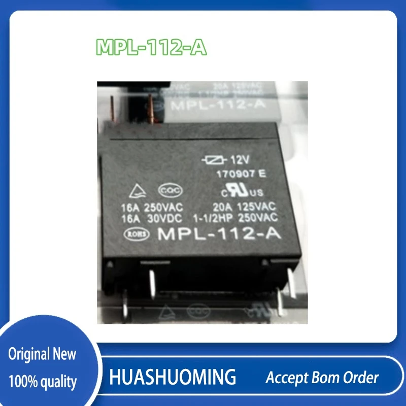 NEW 10PCS/LoT    MPL-112-A-T  MPL-112-A-T-12VDC   MPL-112-A  MPL-112-A-12VDC  MPL 112 A T 4PIN  16A