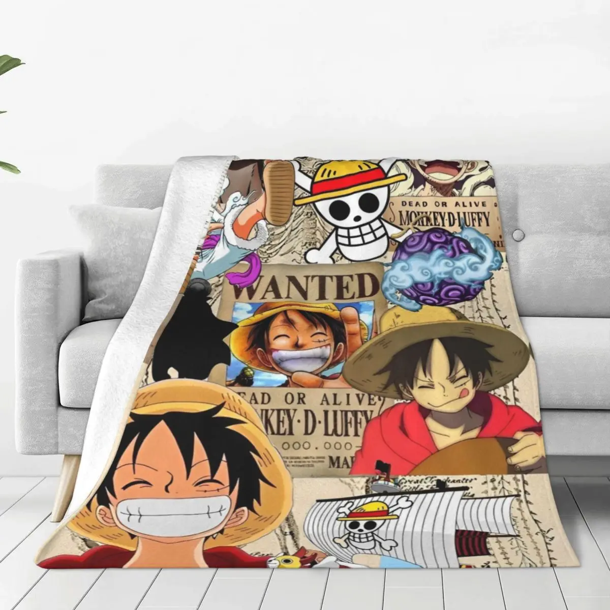 O-One Anime P-Piece Blanket Soft Pattern Plush Bedding Throws For Living Room Travel Office Flannel Bedspread Bed Cover