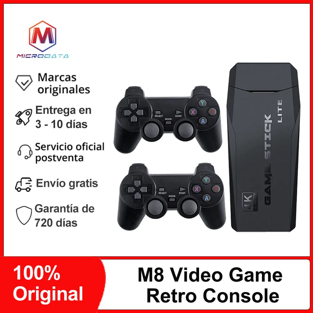 M8 Video Game Console, 2.4G Dual Wireless Handle Game Stick 4K 20040 Game 64GB Retro Game Christmas Gift for PS1/GBA/FC/SFC