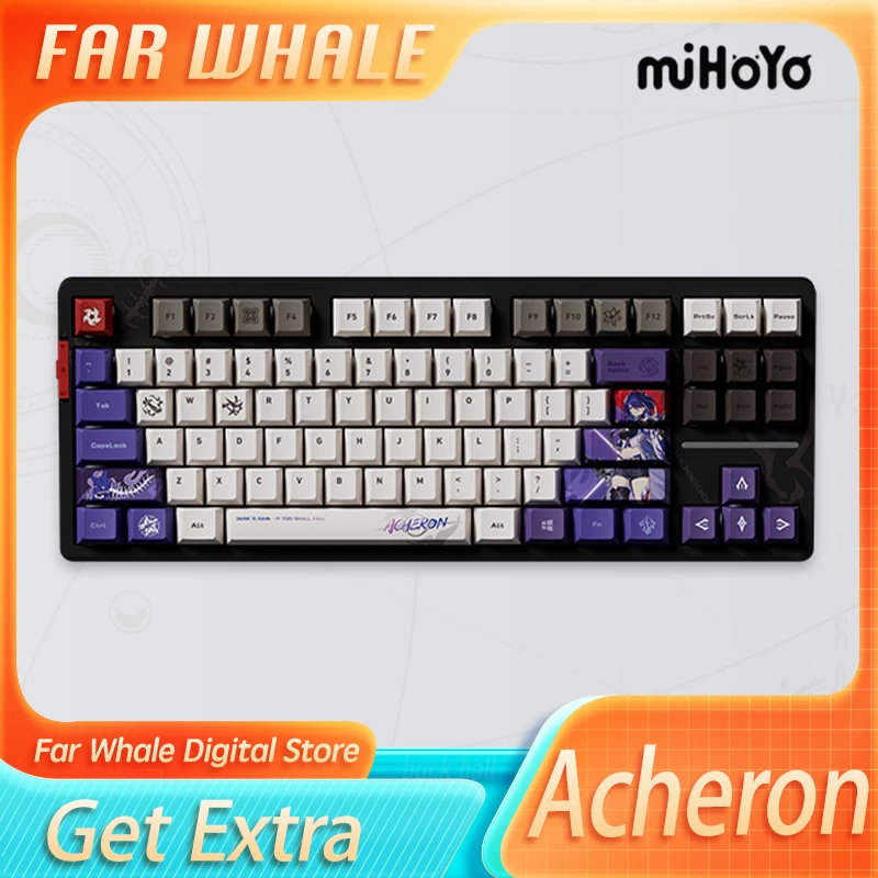 Mihoyo Acheron Teclado Mecânico Anime Honkai: Star Rail Tri-Mode Sem Fio Bluetooth Rgb Teclado Personalizado Pc Gamer Acessórios