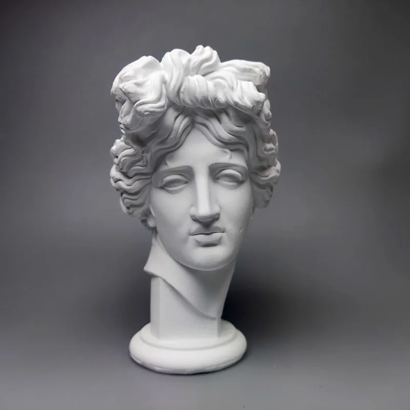 

Giustiniani Plaster Figure Vintage Relief Art Ornament Bookcase Bookend White Plaster Figure Head Sculpture Aesthetic Decoration