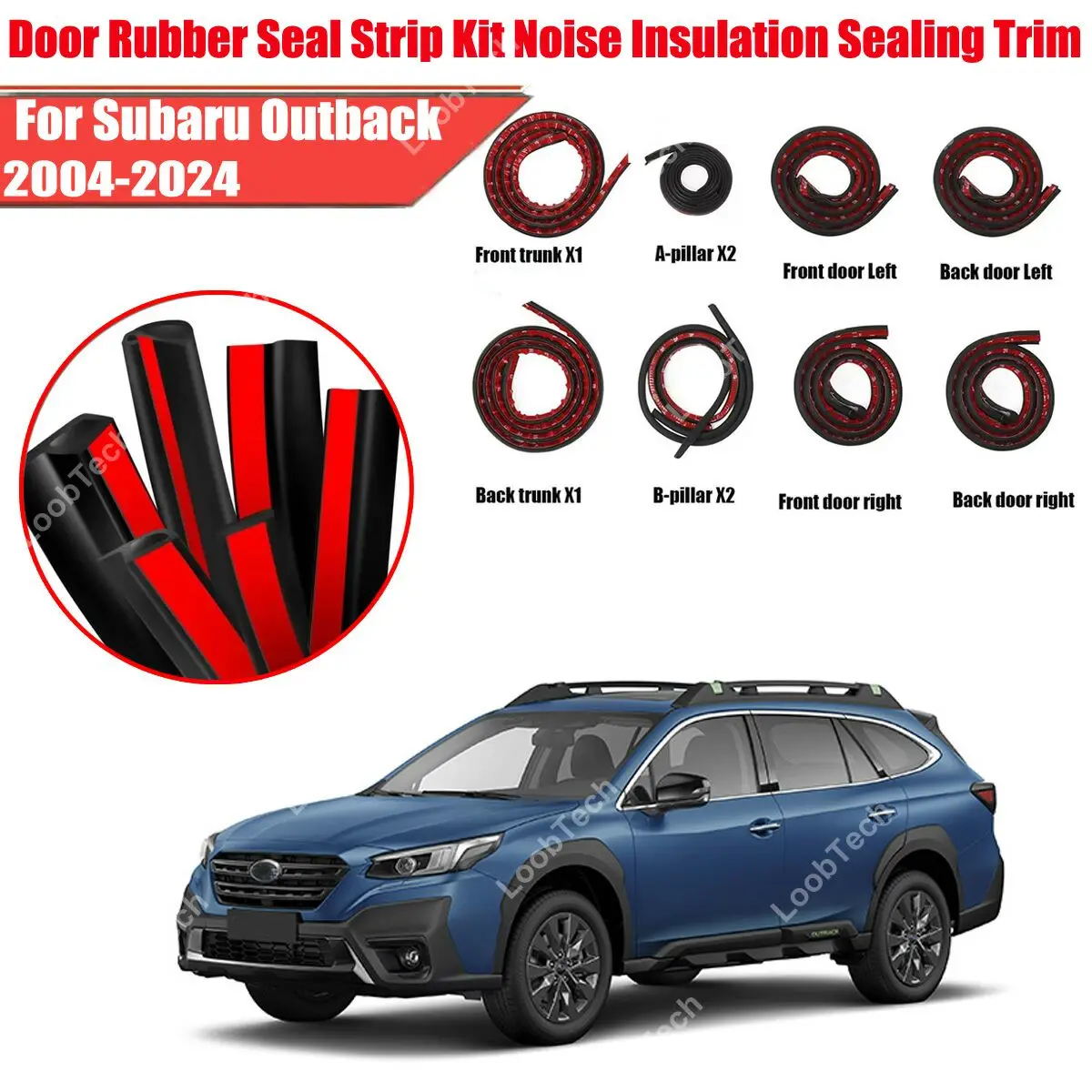 

Door Seal Strip Kit Rubber Weather Draft Wind Noise Reduction For Subaru Outback Self Adhesive Engine Cover Soundproof Strip