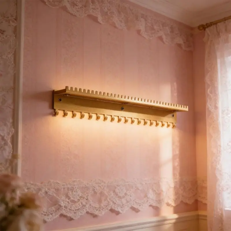  Modern Wall Mount Jewelry Stand with 56 Hooks and Tray Home Jewelry Organization for Storaging Various Collection