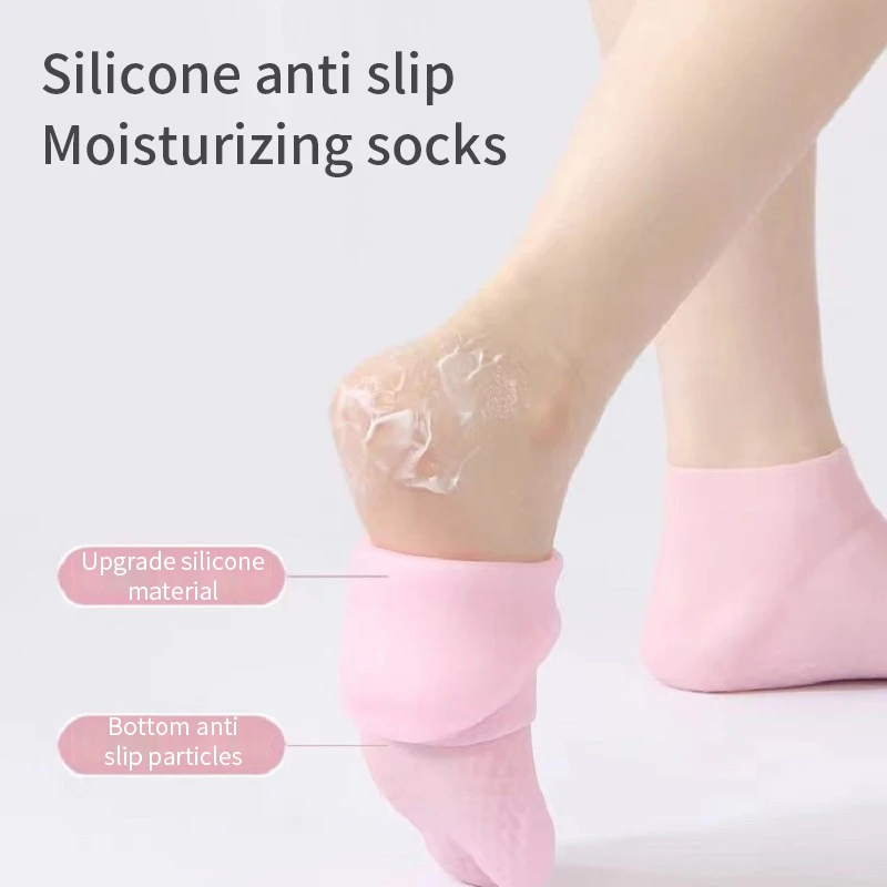 2Pcs Silicone Foot Care Socks Anti Cracking Moisturizing Gel Socks Cracked Dead Skin Remove Protector Pain Relief Pedicure Tools