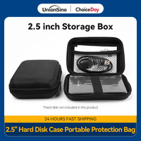 2.5'' Hard Disk Case Portable HDD Protection Bag for External 2.5 inch Hard Drive/Earphone/U Disk Hard Disk Drive Case Black