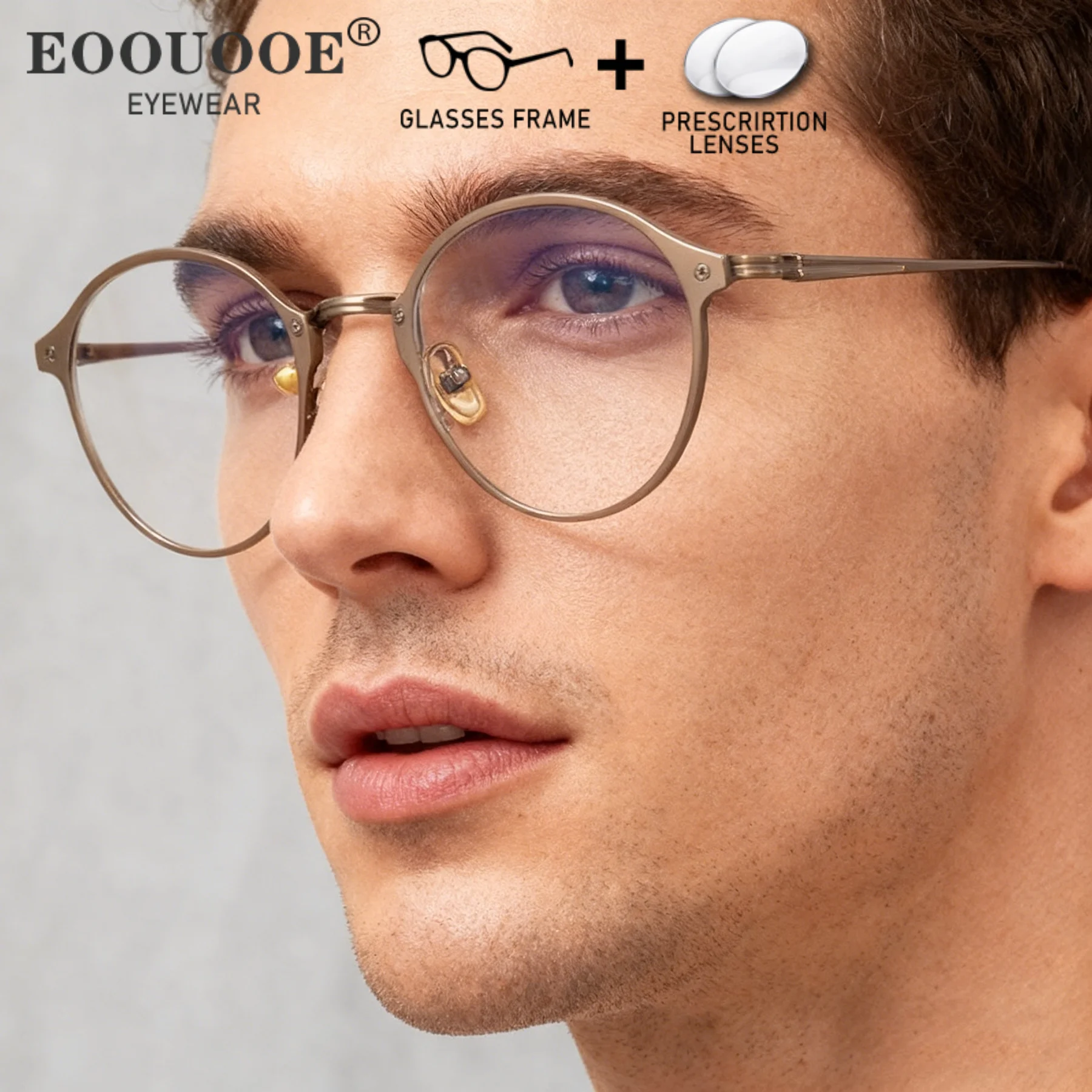 

Vintage Men Women Optical Frame High Quality Pure Titanium Prescription Lenses Progressive Myopia Reading Glasses Ocular Eyewear