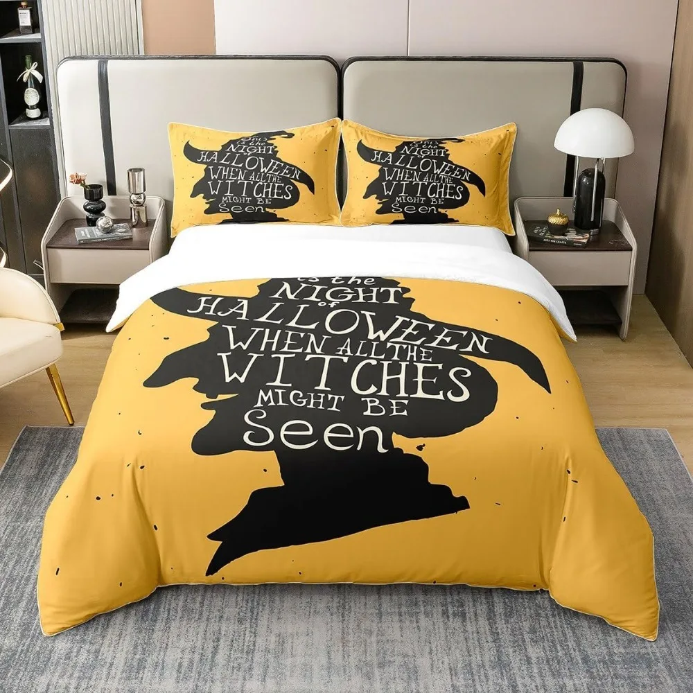 Happy Halloween Bedding Set 3D Digital Printing 2-3 Piece Set (No Core) Suitable for Bedroom Duvet Cover Set Halloween Decor