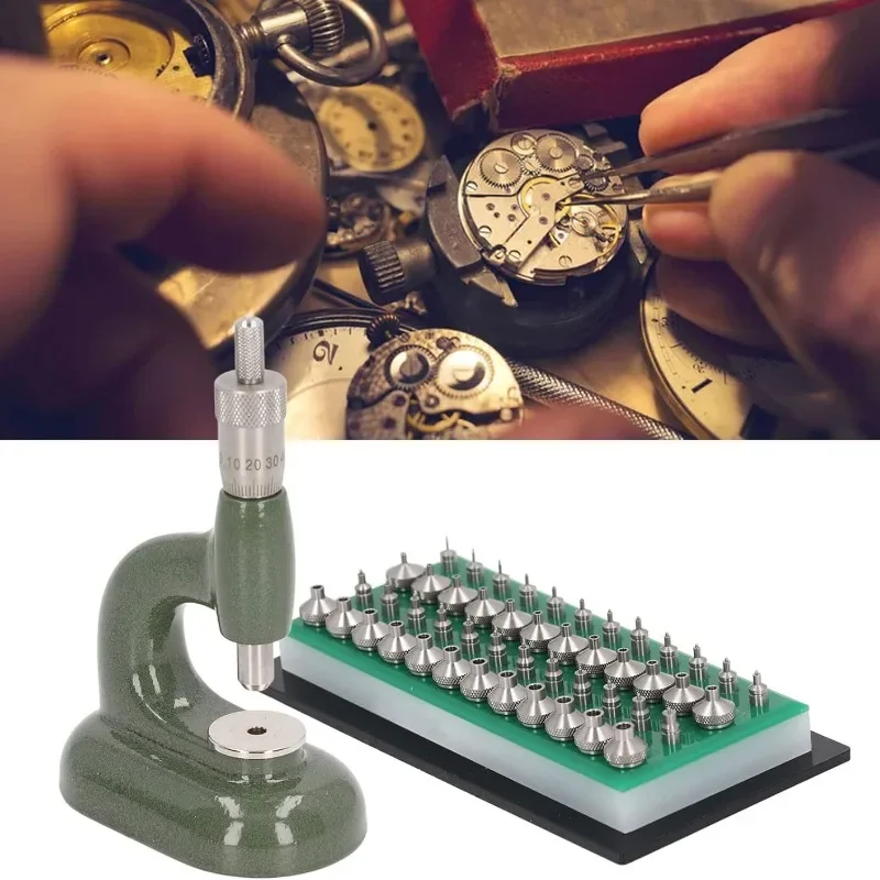 

Watch Repair Tool Watch Press Set Watch Back Case Closer Watchmaker JewellingTool Aluminum Alloy Green With 48Pcs Dies NH35 NH34