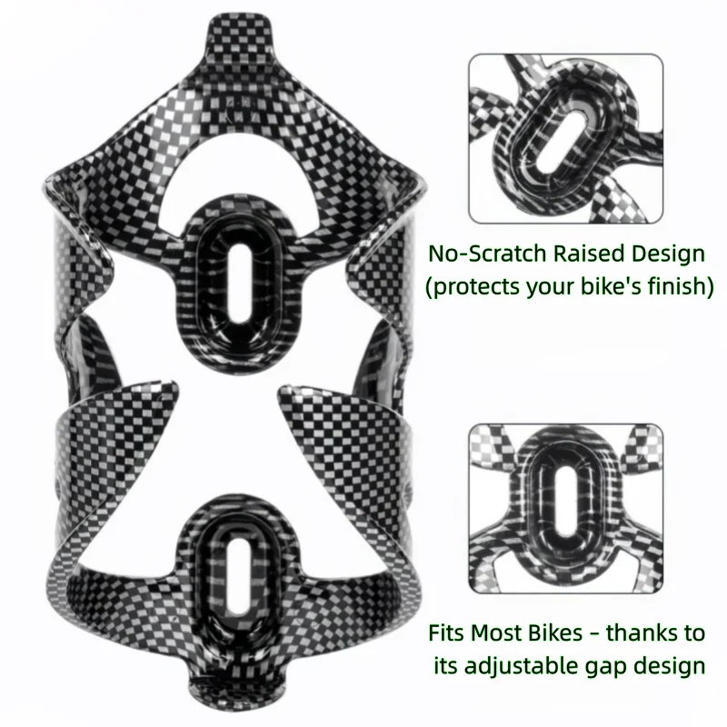 Fahrrad-Flaschenhalter mit Carbonfaser-Textur | Hochfester PC-Wasserflaschenhalter aus Kunststoff für MTB- und Rennräder – Detail 1