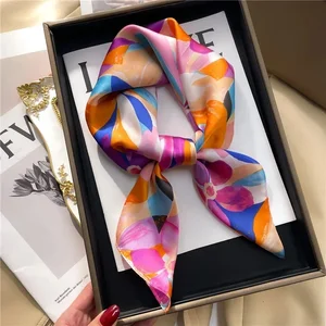 68cm Graffiti Printed Scarf Women'S Autumn And Winter Polyester Fiber Scarf Fashion Versatile Clothes Bag Accessories Scarfs