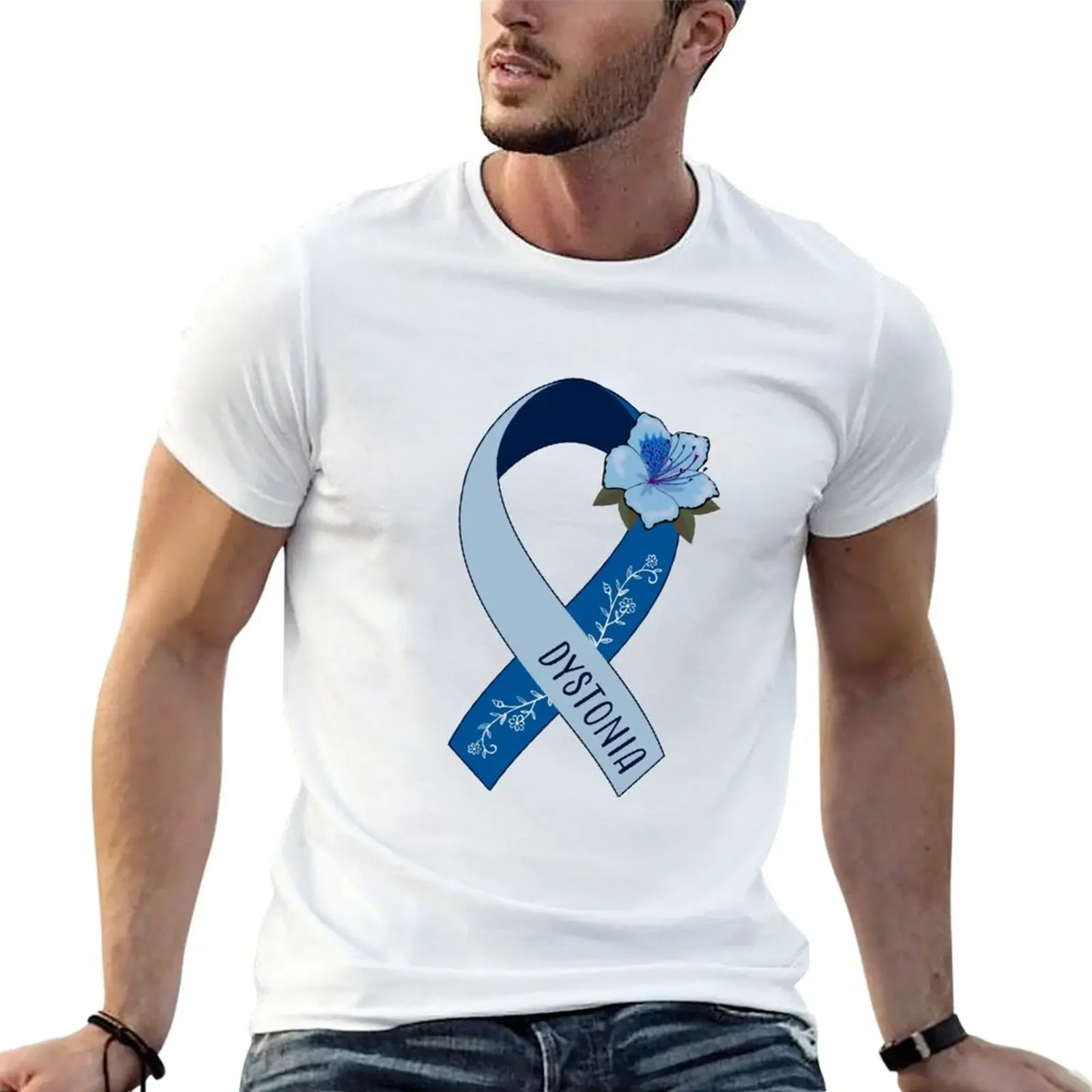 

Dystonia Awareness, Dystonia Ribbon T-Shirt luxury clothing labubu for a boy man t shirt Men's t-shirt