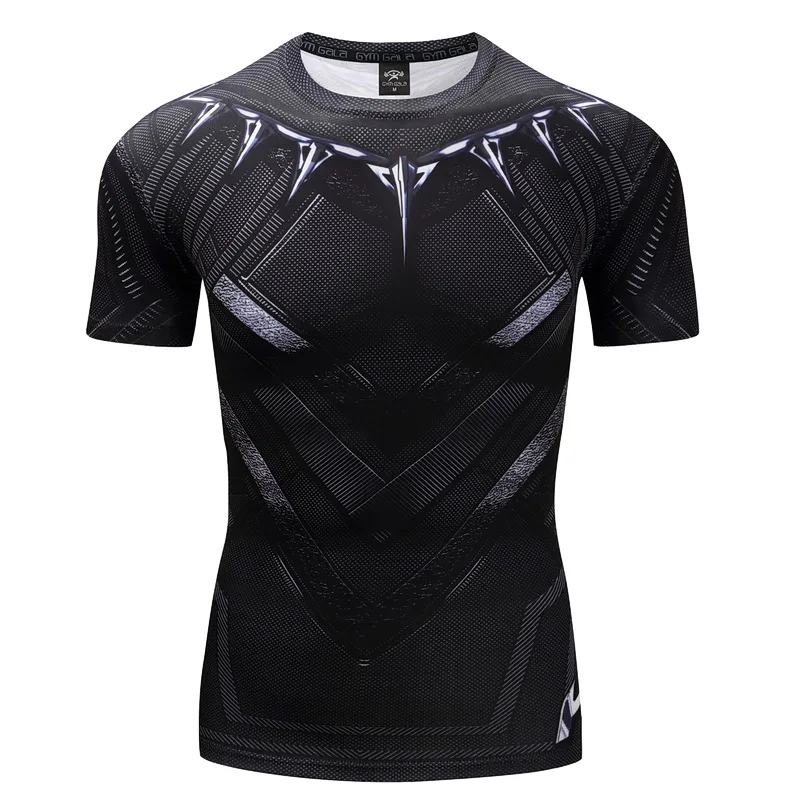 High Quality Polyester Men Running T Shirt Panther Quick Dry Fitness Shirt Training Exercise Clothes Gym Sport Shirt Tops