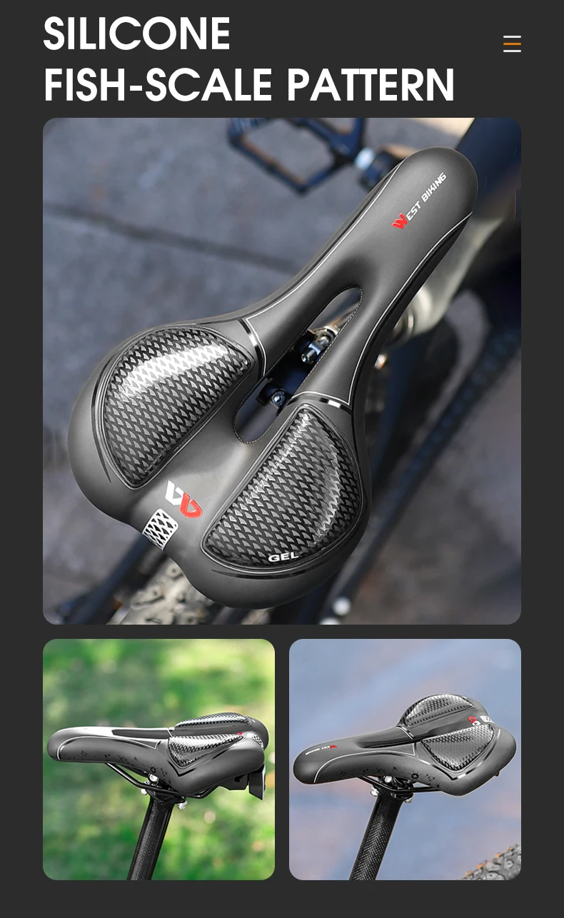 WEST BIKING Fahrradsitz Sattel MTB Rennrad Sattel Mountainbike Rennsattel PU Atmungsaktiv Weicher Sitz Ergonomisches Kissen – Detail 17