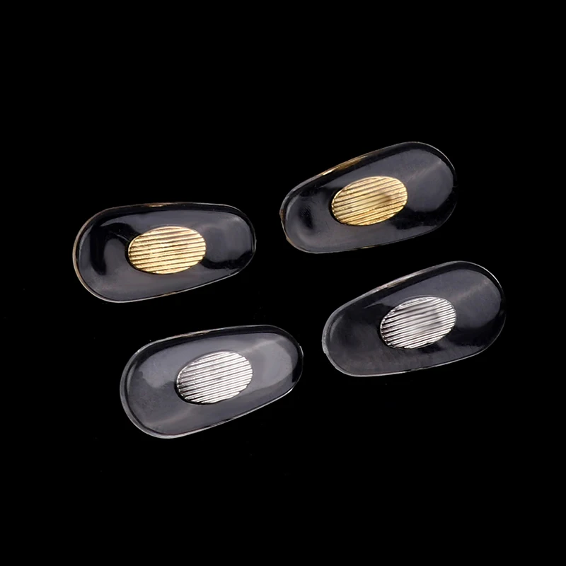 10Pairs Gold Silver Transparent Silicone Screw On Nose Pads Metal Core Brace For Glasses Support Eyewear Accessories