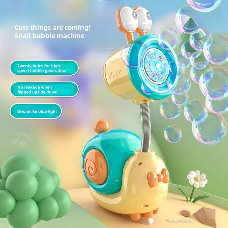 

New snail bubble machine fully automatic electric luminous park parent-child outdoor bubbles blowing machine children's toys