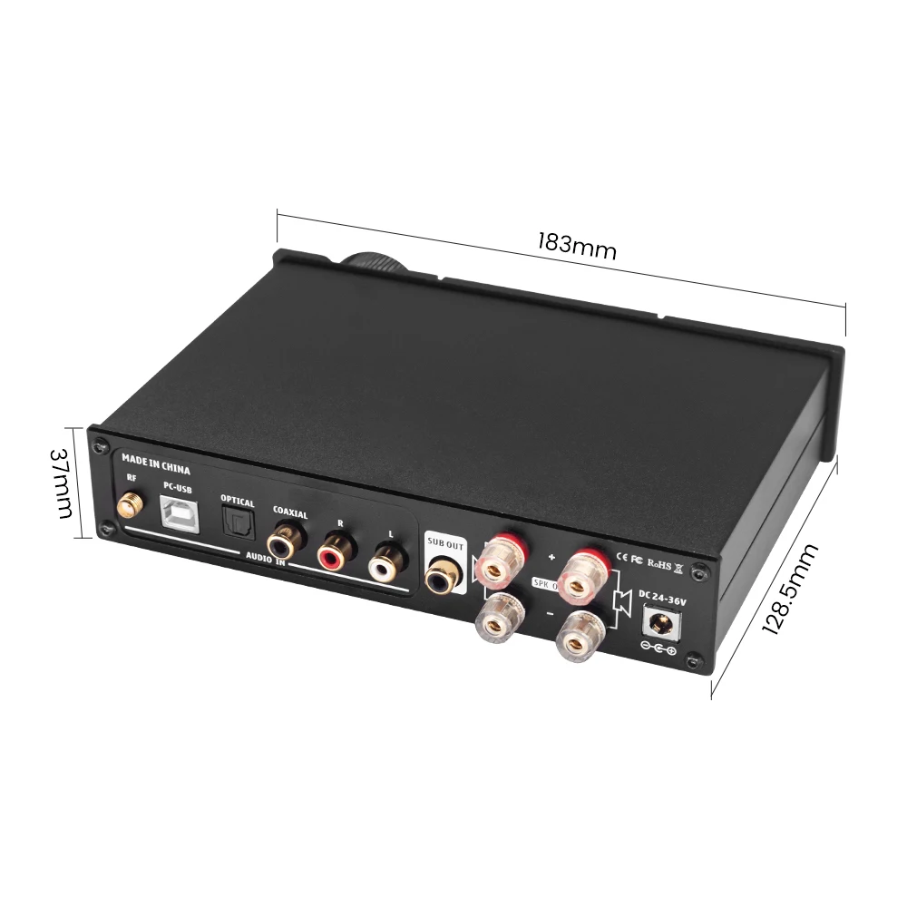 AIYIMA D05 2.1CH APTX 120Wx2 BT 5.0 Power Amplifier DAC Subwoofer Amp