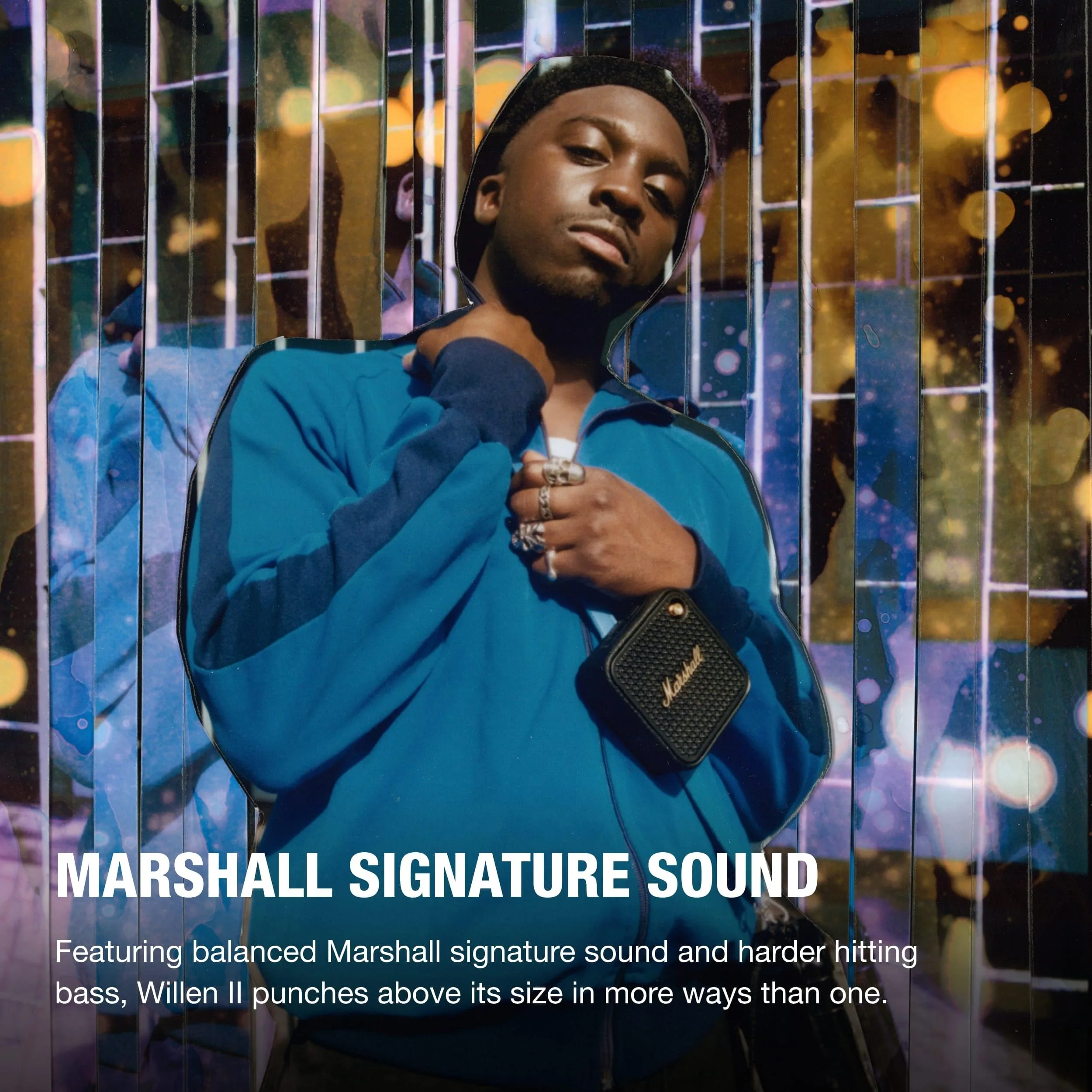 Marshall WILLEN II Compact Retro Wireless Speaker Bluetooth5.3 IP67 Waterproof 17H Playtime Built‑in Mic For Camping Outdoor