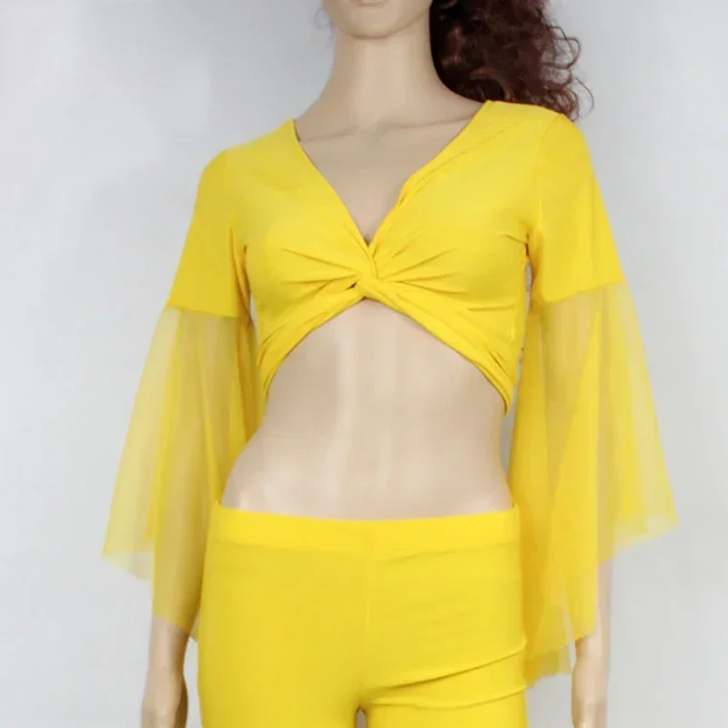 ผู้หญิง LACE-Up Belly Dance เสื้อแขนยาว Shawl Shrug Bolero โยคะอินเดียเต้นรํา Tops STAGE เครื่องแต่งกาย