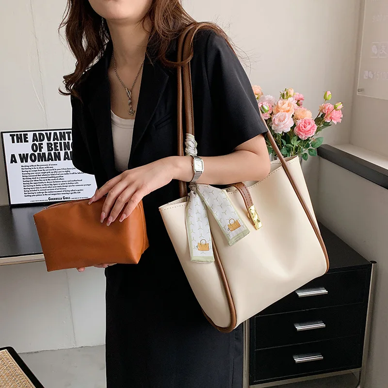 Women Luxury Brand Handbags DIY Handmade Bags Set Design Tote Bag Classical Soft Leather Bucket Bag for Female