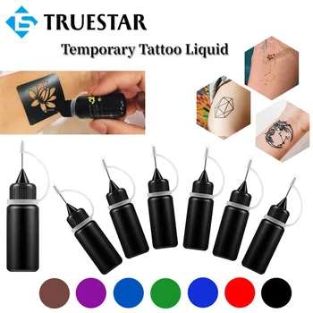 Tinta de Tatuagem Orgânica Temporária, DIY, Natural, Longa Duração, Sem Produtos Químicos, Colar para Adesivo, Arte Corporal