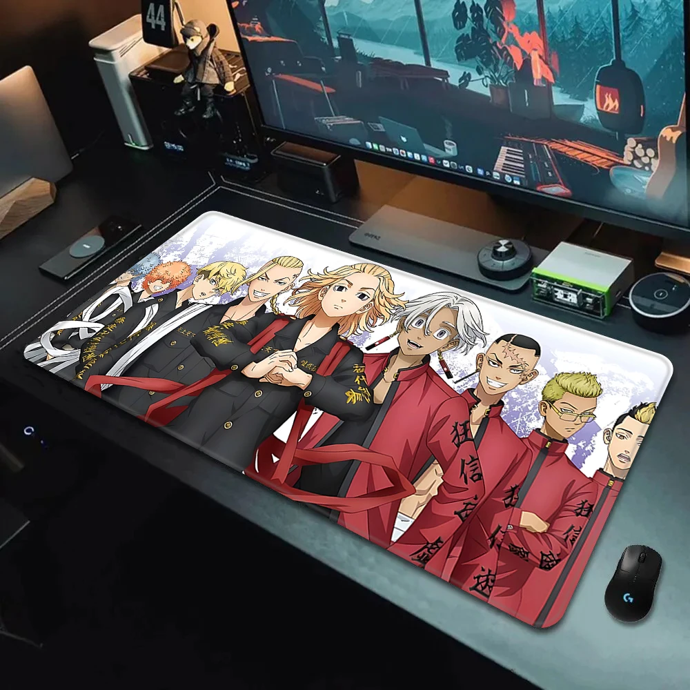 لطيف أنيمي طوكيو المنتقمون ماوس HD الطباعة ألعاب الكمبيوتر قفل حافة عدم الانزلاق ماوس الوسادة XXL90x40 سنتيمتر لوحة المفاتيح الكمبيوتر وسادة مكتب