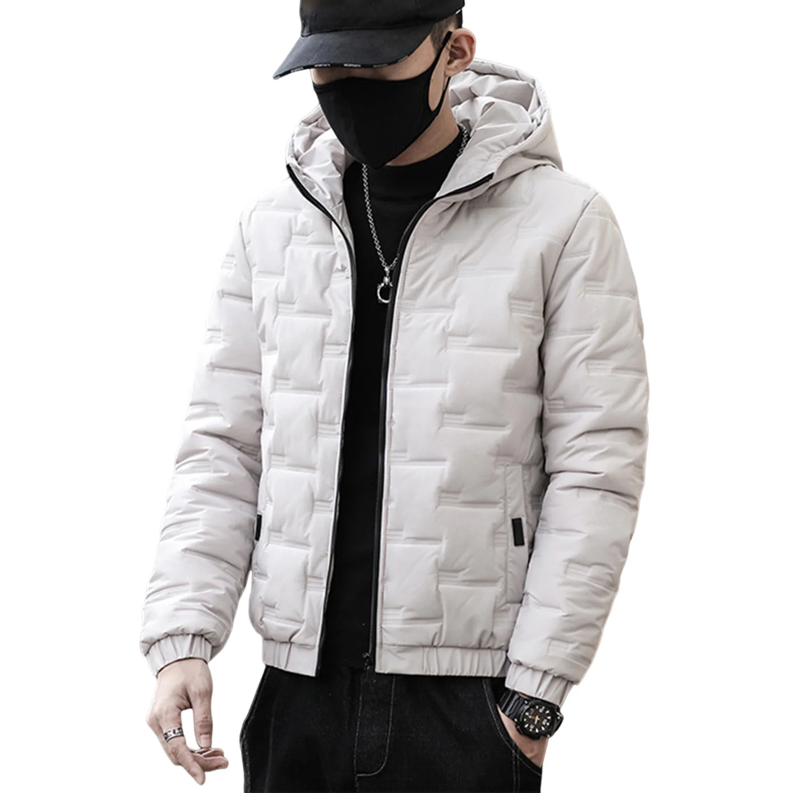 Men Winter Cotton Padded Jacket Large Size Hooded Thickened Warm Jackets for Winter Vacations Outfit