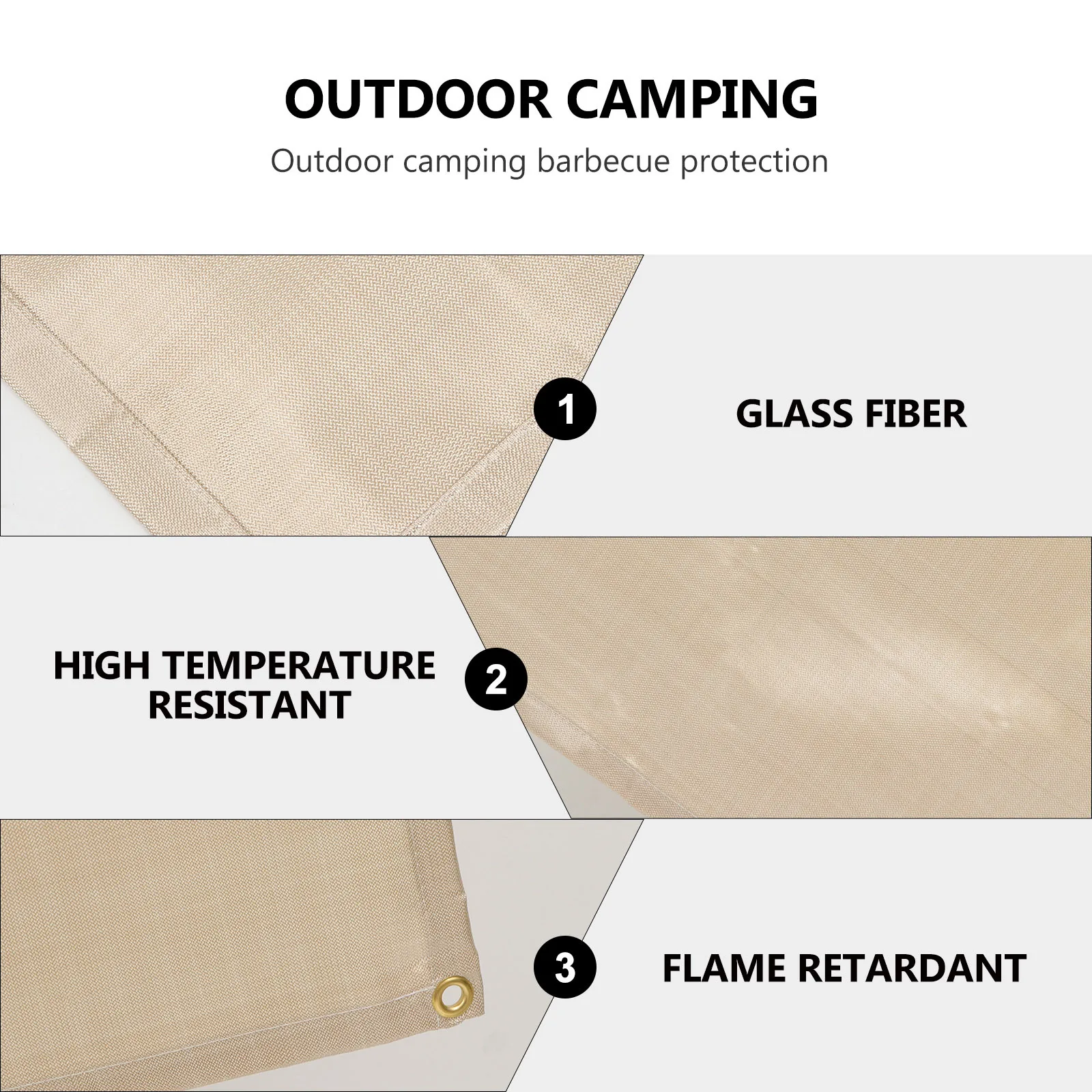 1Pcs Fire Resistance Blanket Flame Retardant High Temperature Glass Fiber for Kitchen Car Camping Barbecue Heat Shield Safety