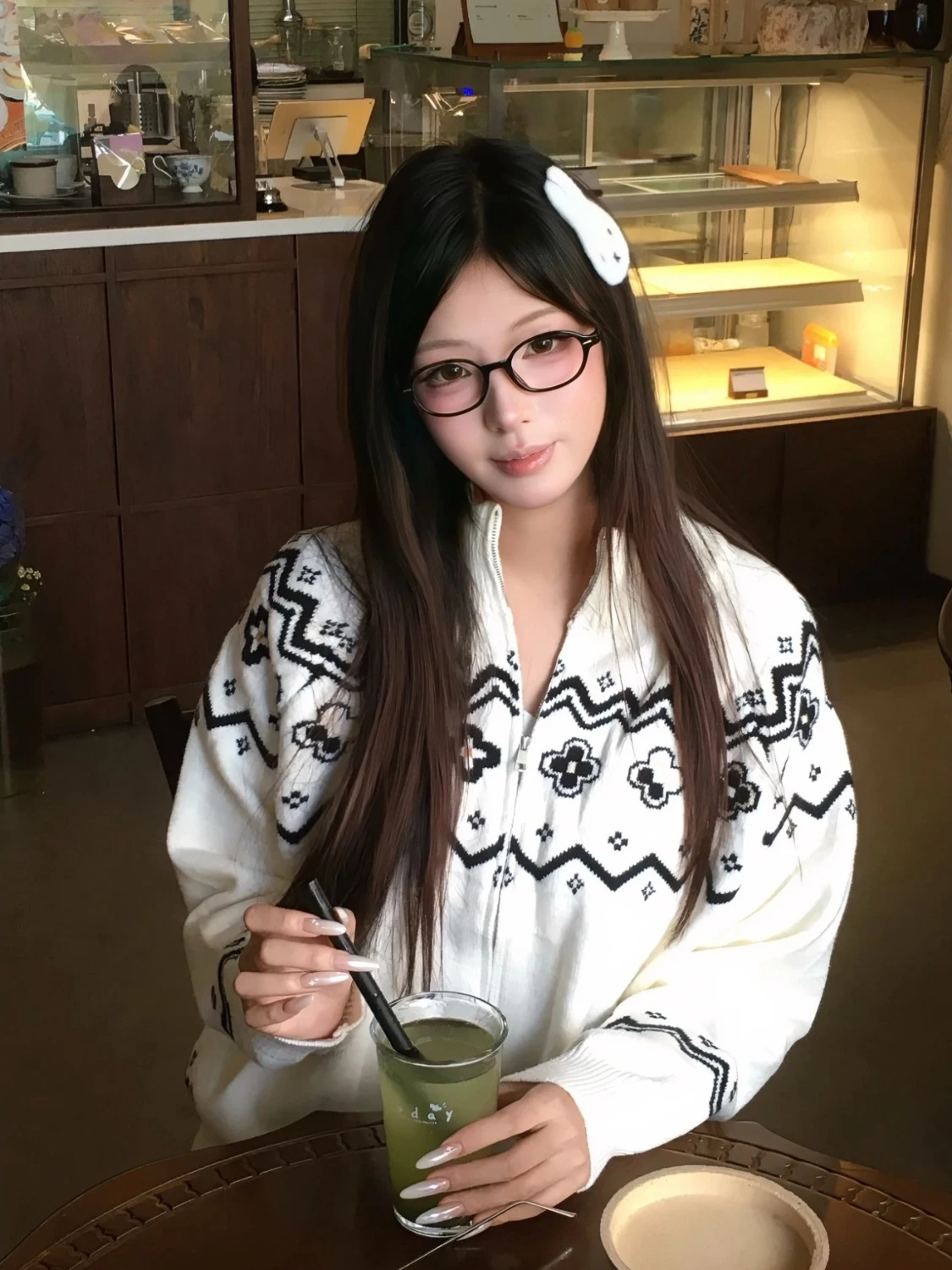 

Retro American Fair Isle Petal Knitwear Loose Fit ex Lazy Sle Open Cardigan Sweater Youthful Vitali Autumn Long Sve