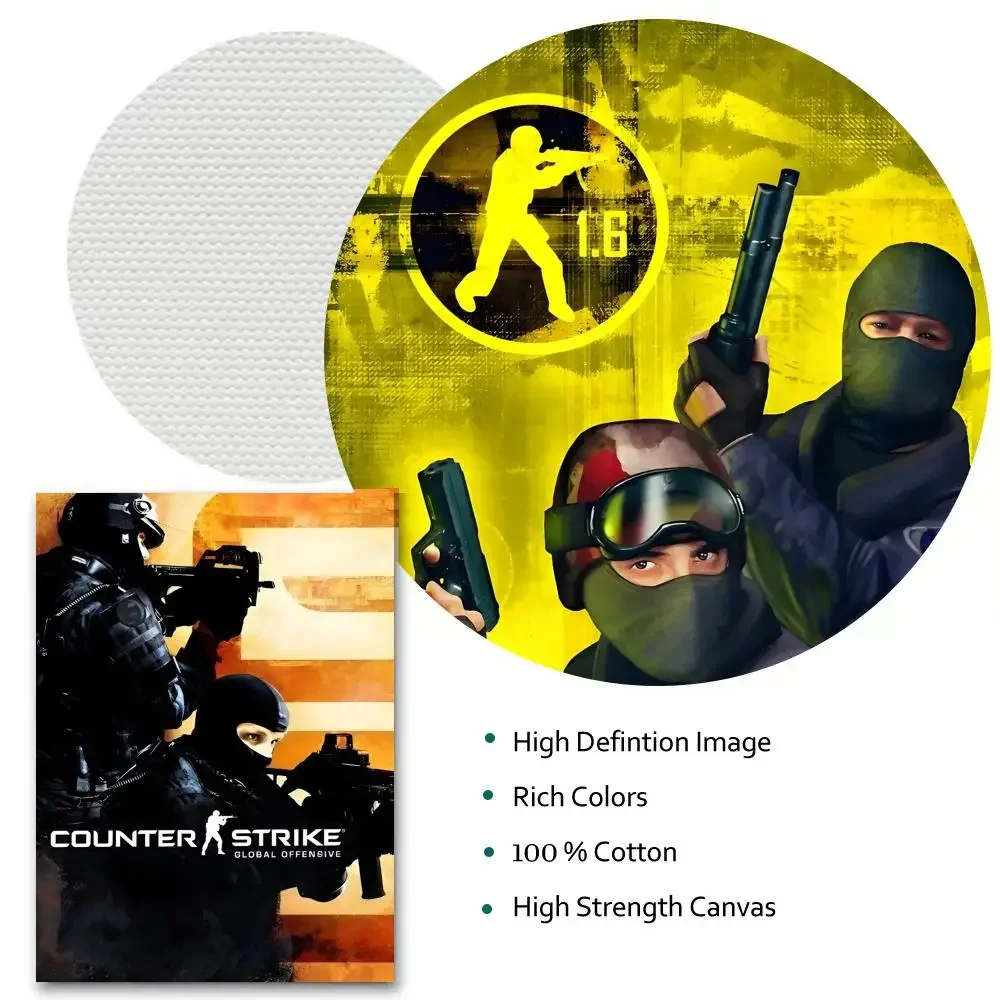 HD Canvas Poster Crease Free Waterproof, CSGO C-Counter-Strike Global Offensive-S Painting Calligraphy for All Space Wall Decor