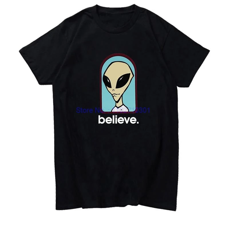 Alien Workshop Believe Speed Way Graphic T Shirts Cotton Short Sleeve T-Shirts Tees Tops Summer O-Neck Mens Print T Shirt