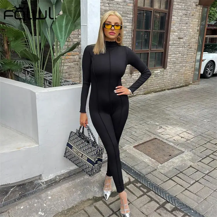 

Habbris Hot Ribbed Activewear For Summer Women Long Sleeve Skinny Playsuit Sexy Black Basic Female Overalls Short Jumpsuit New