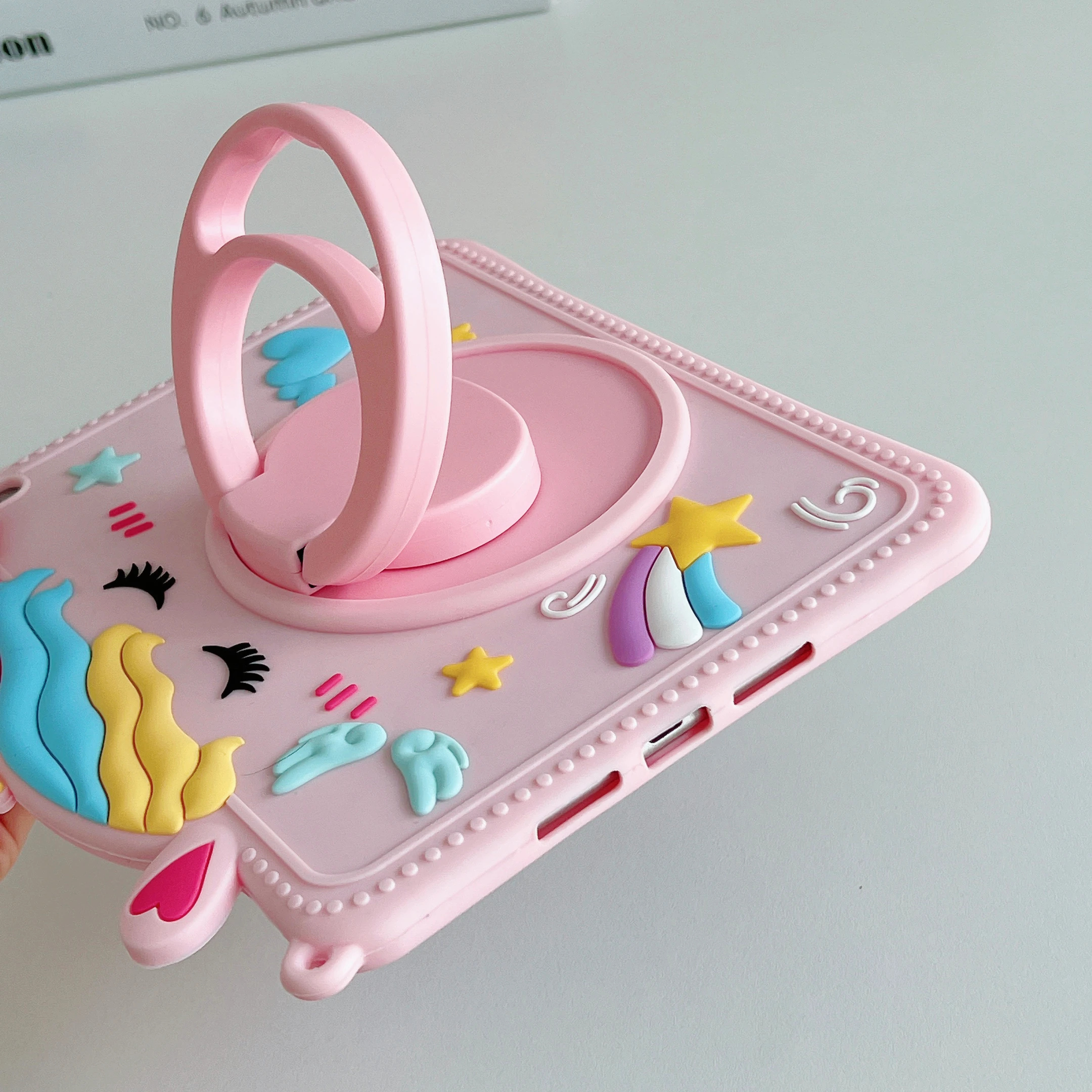 3D يونيكورن 360 ° حامل حافظة لجهاز IPad A16 2025 2024 Air11 Mini 1 2 3 4 5 6 Pro 11 9.7 10.2 IPad6 7 8 9 10th IPad Air 4 5 #4