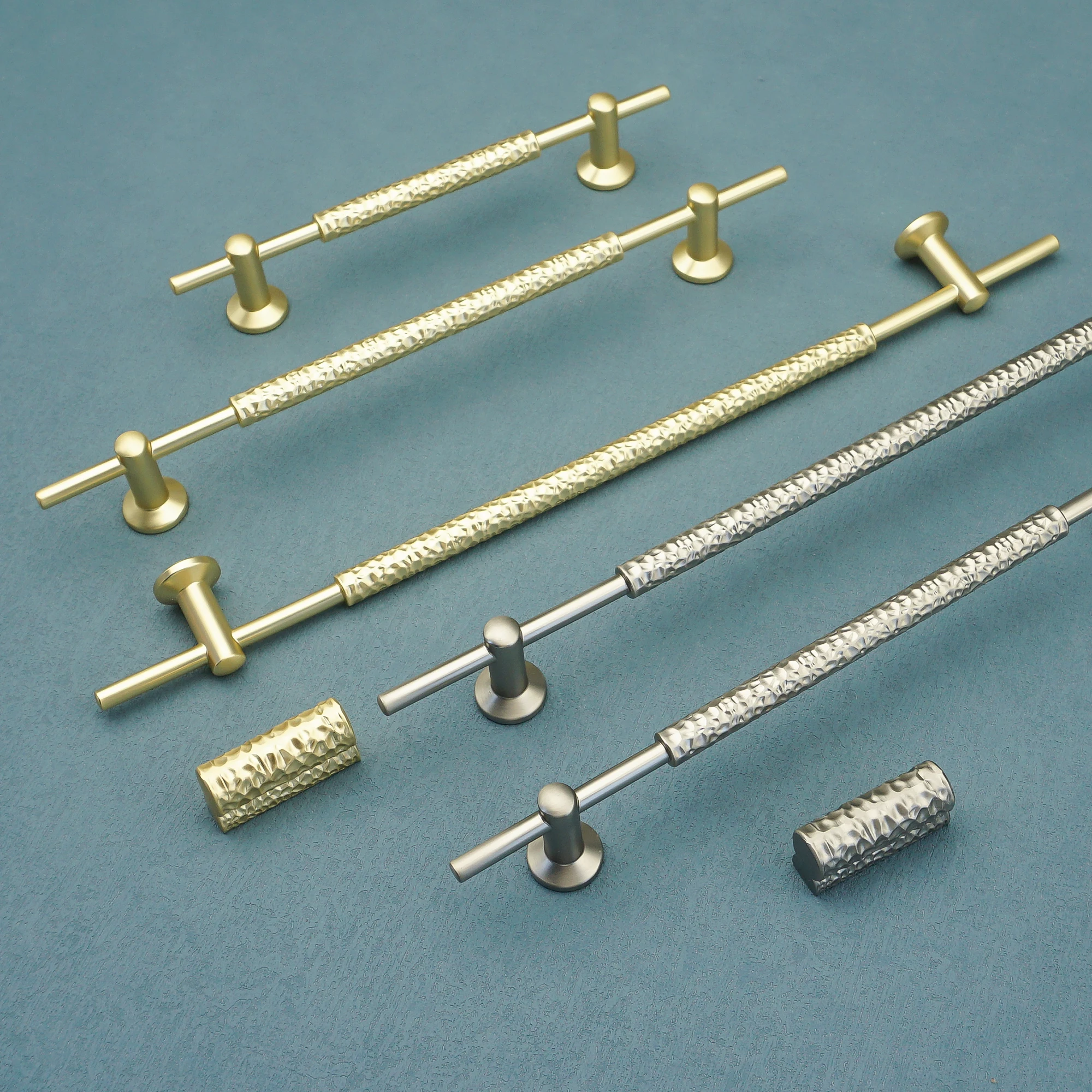 Brushed Gold Cabinet Handles Drawer T Bar Knobs Nordic Wardrobe Pulls Nickel Cupboard Door Handle Modern Furniture Hardware