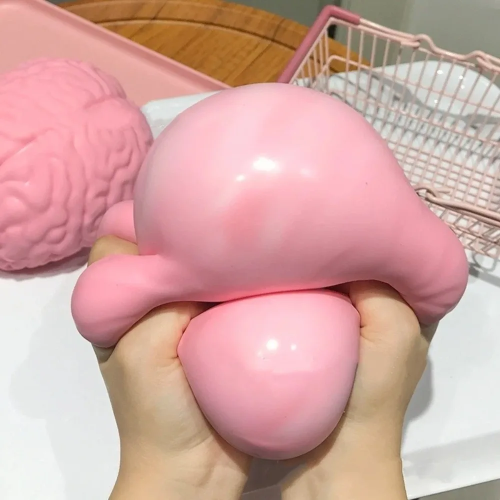 Unique Simulated Brain Squishy Moldable Slow Rising Prank TPR Squeeze for Adults