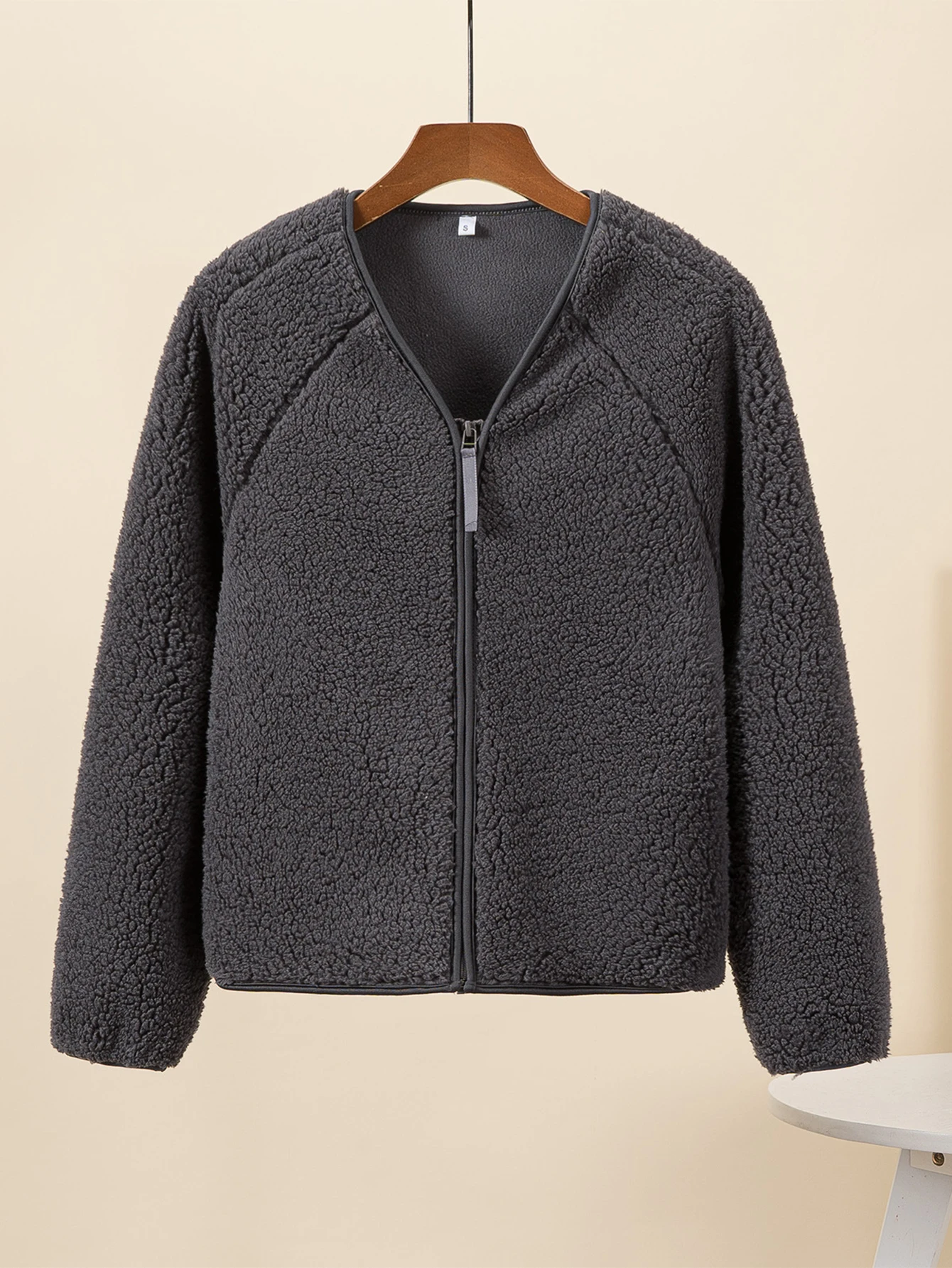 معطف نسائي شتوي أنيق كاجوال مريح عادي برقبة على شكل حرف V وأكمام طويلة سترة يومية للشارع للنساء