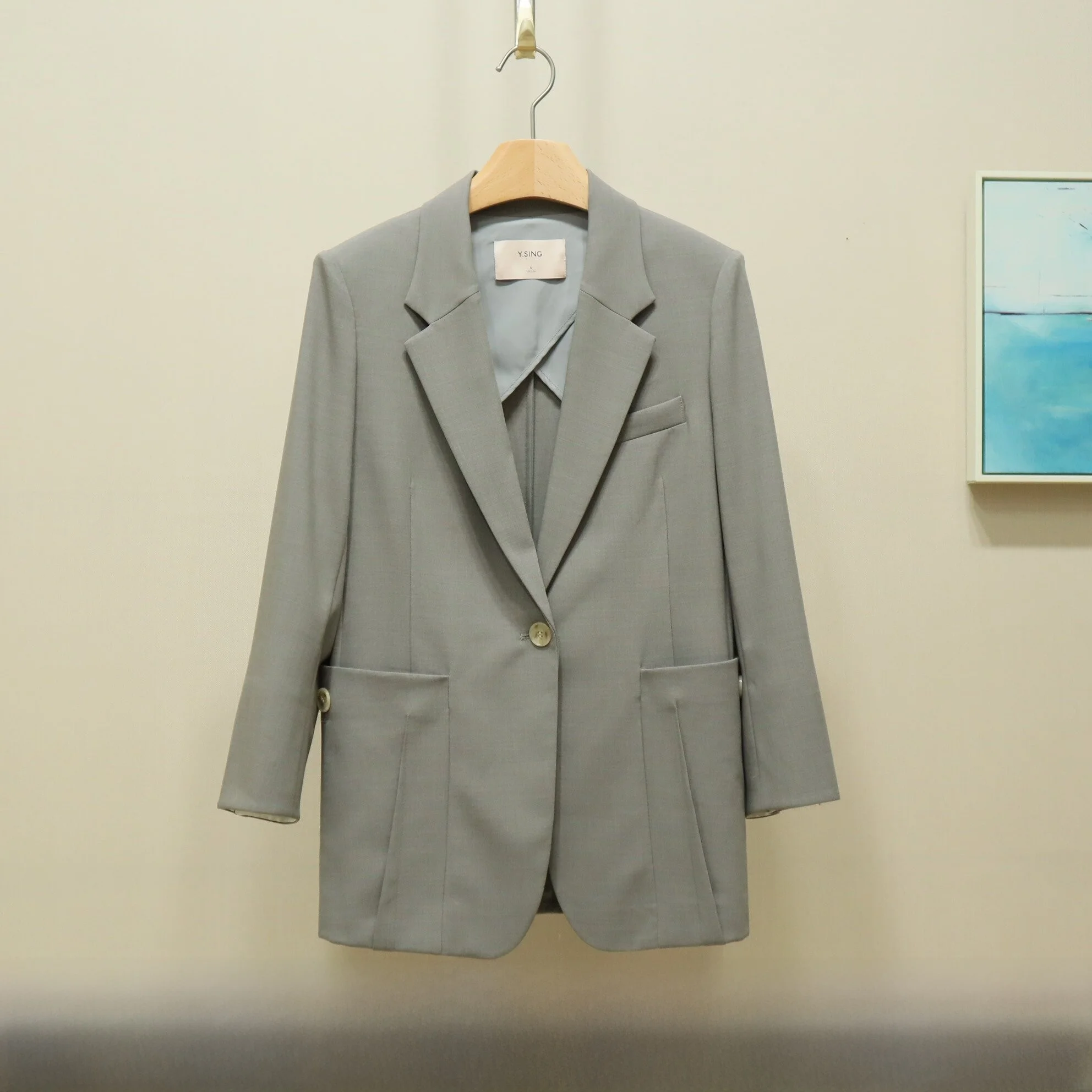 

Simple Versatile 2026YSING Women's Suit Jaet Ele Commute Sle Long Sve Button Closure Casual Spring Faion