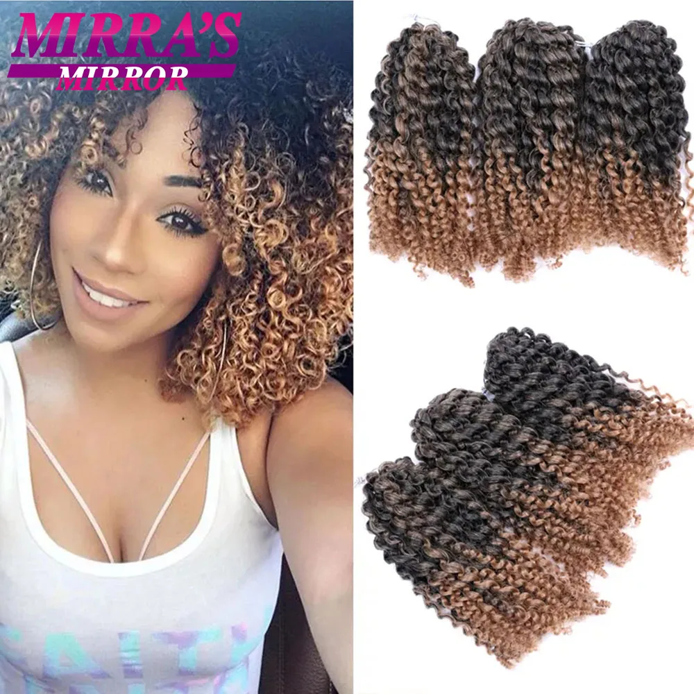 3pcs/Lot Synthetic Marly Bob Hair Extensions Ombre Marly Jerry Curl Jamaican Bounce Crochet Hair Afro Kinky Curly Crochet Braids