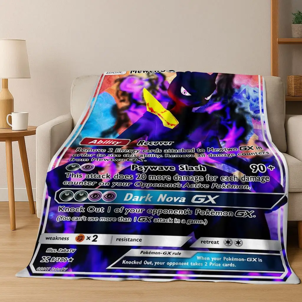 

26 Style Pokemon Rare Monster Card Cartoon Flannel Blanket,Warm and Cozy Soft Throw Blanket for Home Bedroom Bed Sofa Cover Kid